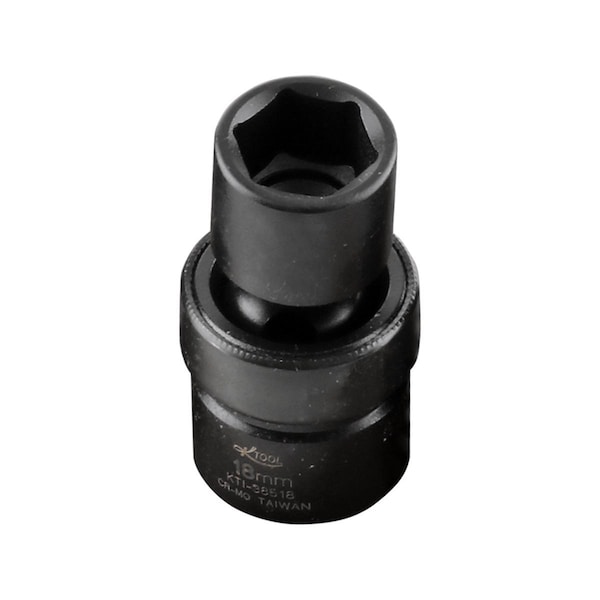 1/2" Drive Impact Socket black oxide, Swivel 6 Pnt 1/2"Dr, 18mm